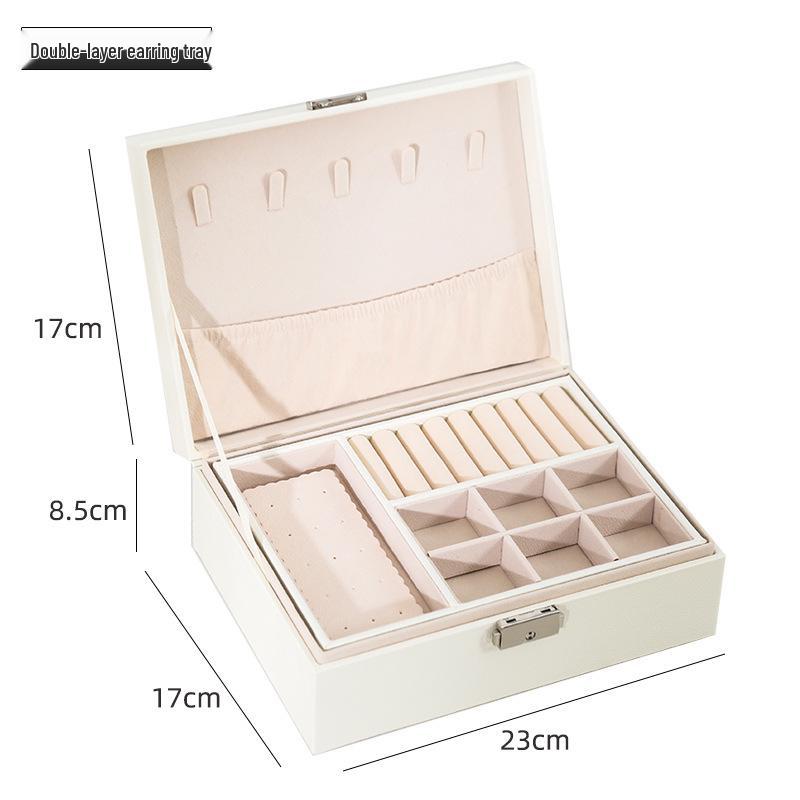 

Двухслойная деревянная шкатулка для украшений и косметичка из ПУ кожи для хранения принцессой