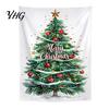 Festive Background Cloth Merry Christmas Tapestry, Wall Hanging Fabric Backdrop, Xmas Tree Winter Holiday Themed Decor Art for Living Room,
