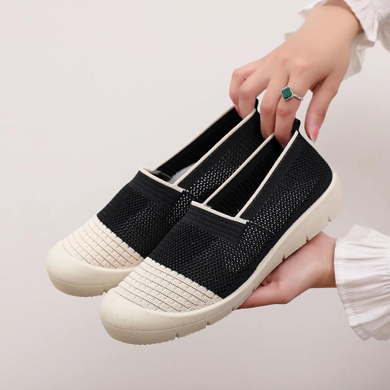 2025 Summer New Women's Old Beijing Cloth Shoes Casual Fly-woven Mesh Comfortable Non-slip Soft Sole Casual Mother Shoes