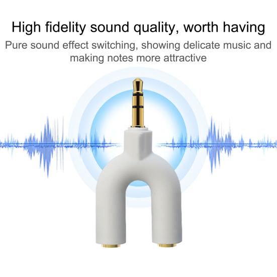 U3 Audio Converter Practical Fast Transmission Metal 1 Male to 2 Female 3.5mm Jack Splitter for Earphone