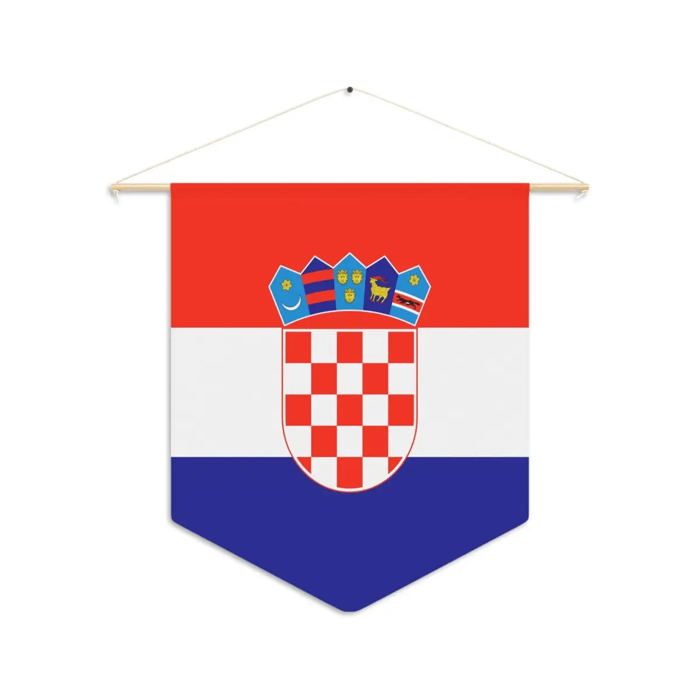 Drapeau - Croatie - 30 X 45 Cm - Polyester - Impression Recto/verso - Accessoires Inclus