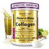 Skin Glow-n-Shine® Kolagen w Proszku 200g | Kolagen Hydrolizowany dla Kobiet i Mężczyzn z Kwasem Hialuronowym, Biotyną i Witaminą C dla Zdrowej Skóry