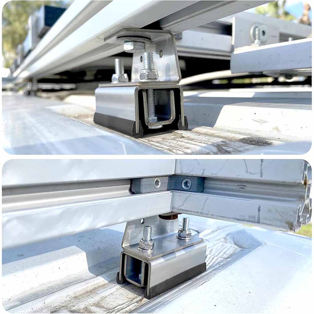 4/6PCS Van Roof Rack Mount Kit Stainless Steel RVs Photovoltaic Brackets Roof Racks Camping Steel Stability Box Brackets Box