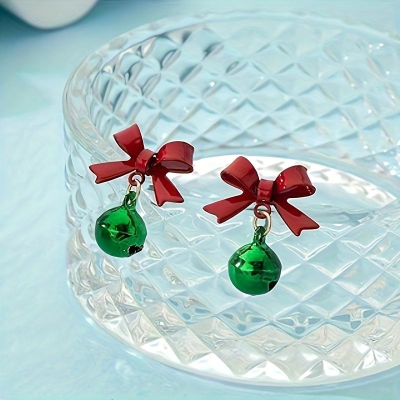 Cute Christmas Bell Dangle Earrings - Fashion Holiday Jewelry with Stainless Steel Ear Needle, Alloy Construction, Drop Earrings Design
