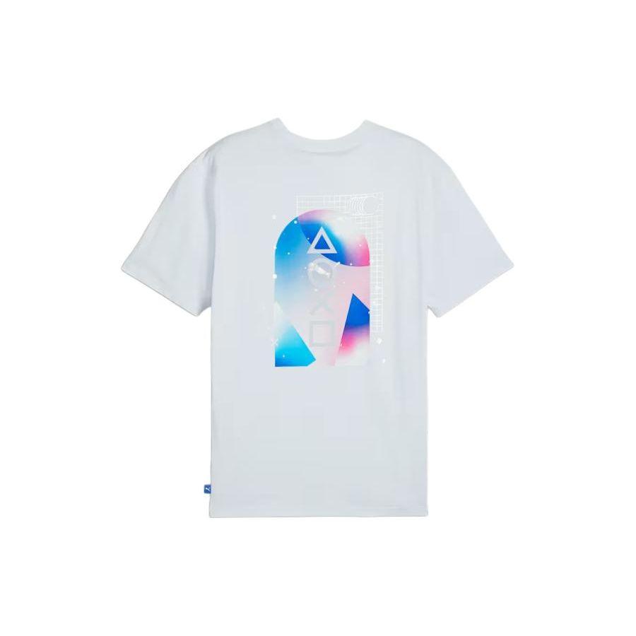 

Puma X Playstation SS24 Logo Print Casual Crew Neck T-Shirt Unisex Tops Mist-Silver 624676-42 L