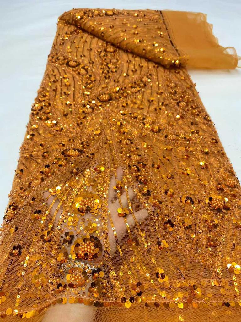 African Nigerian Groom Tulle Lace Fabric 2026 High Quality Sequins Embroidery Beaded Nigerian French Wedding Party Dress 5 Yards
