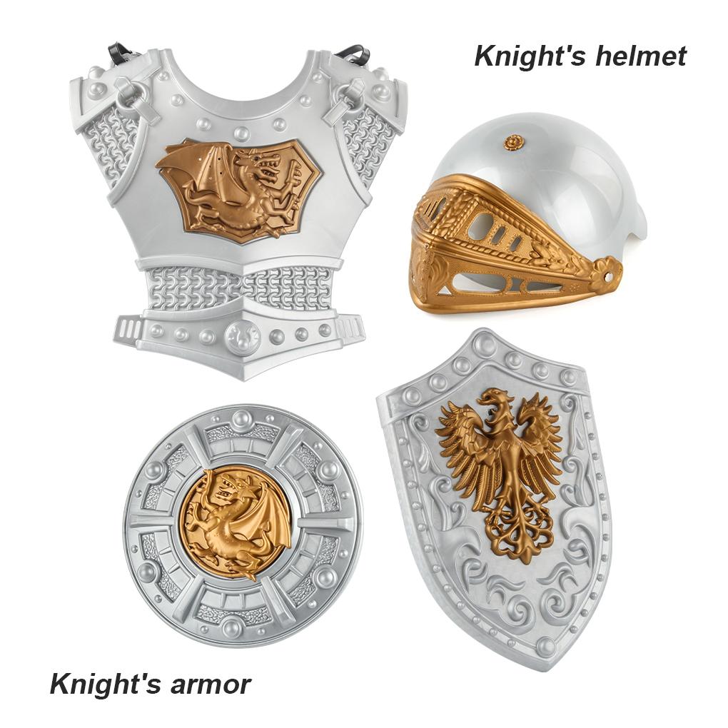 10 Pcs/Set Kids Medieval Costume Halloween Stage Performance Kindergarten Helmet Gloves Kit Birthday Festival Present