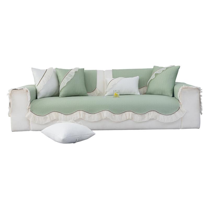 2025 New Light Luxury High-end Ice Silk Sofa Cushion Summer Cool Breathable Non-slip Mat Seat Cushion Special-shaped Cover Cloth