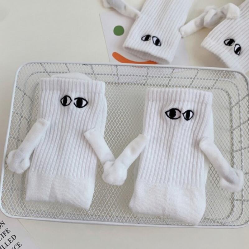 Unique couple item friendship item hand-holding character magnetic socks black