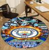 Manchester City FC Pattern Round Rug, Indoor/Outdoor Mat, for Picnic, Gameroom, Bedroom, Office, Living Room, Home Decor Carpet, Birthday Gift