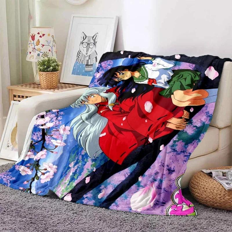 Anime Inuyasha Throw Blanket Soft Flannel Thin Blankets for Bed Sofa Cover Bedspread Picnic Cooling Gift Home Deco