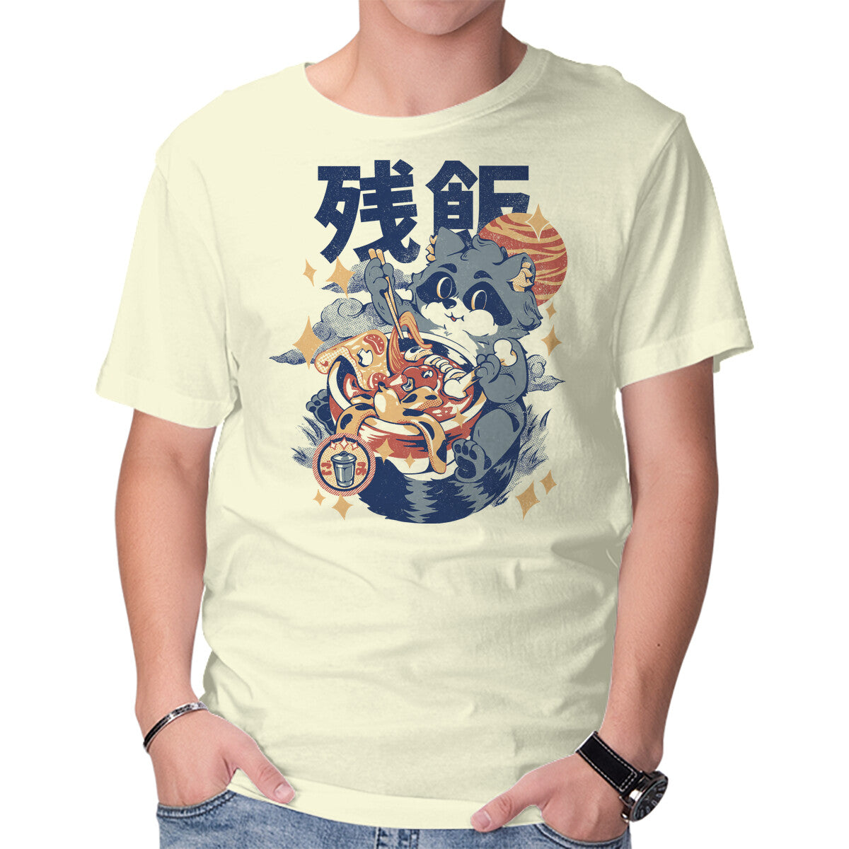 Unisex Crew Neck T-Shirt Trash Ramen Graphic Short Sleeve Casual Tee XS