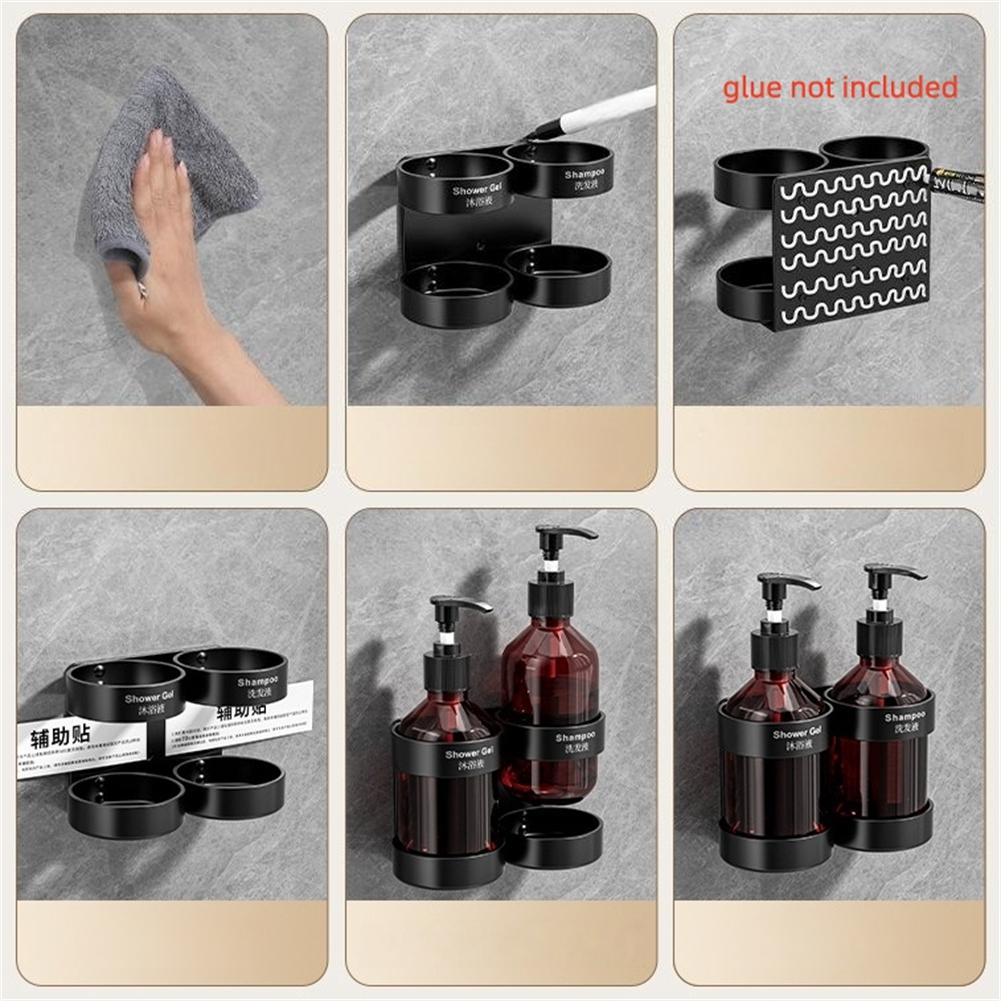 Brown Bathroom Shampoo Holder Easy Refill Soap Pump Bottle Bathroom Soap Holder Easy To Clean Robust Installation
