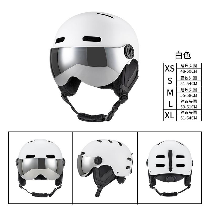 Unisex Ski Helmet With Integrated Goggles Winter Snowboarding Safety Gear EPS Foam CE Certified Adults