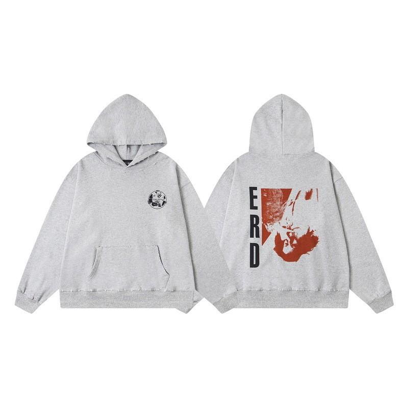 Mens Oversized Streetwear Hoodie With Distressed Zipper Graphic Print Cotton Long Sleeve Pullover Casual Wear