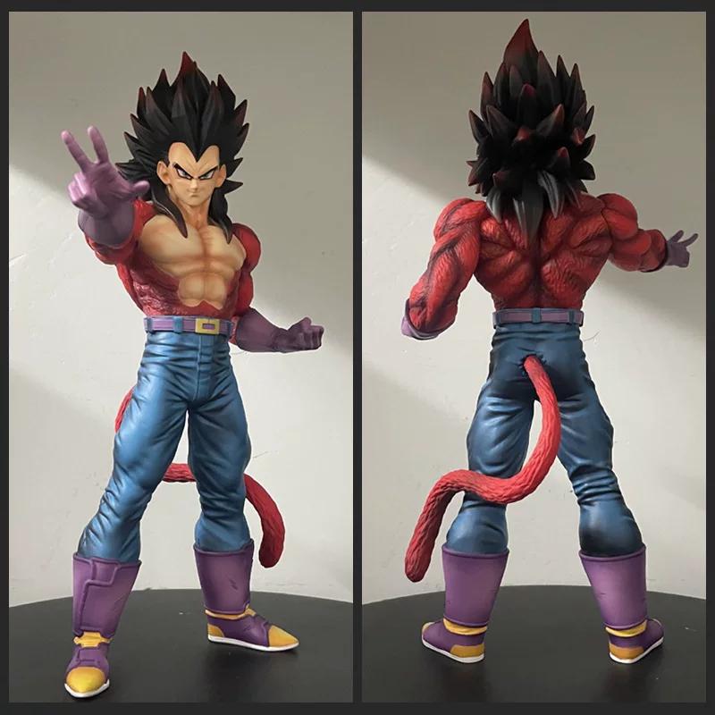 31cm Anime Dragon Ball Super Saiyan 4 Vegeta Action Figure Double-Headed Statue Model Toy Kit Pvc Collection Ornament Fan Gift