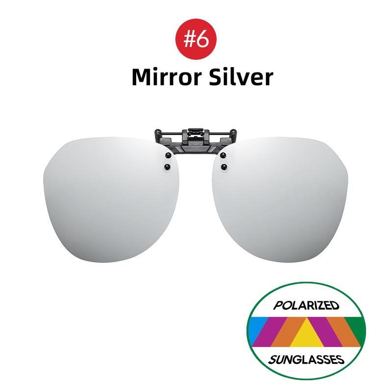 

VIVIBEE Flip Up Clip on Sunglasses Polarized Fishing Men Gredient Grey Lens Driving UV400 Big Aviation Night Vision Sun Glasses One Size