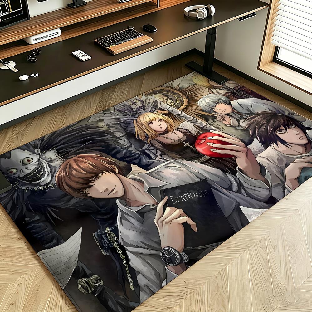 anime D-Death N-Note Floor Mat Soft Flannel Floor Mat Suitable for Entryways, Living Rooms, Bedrooms, and Bathrooms