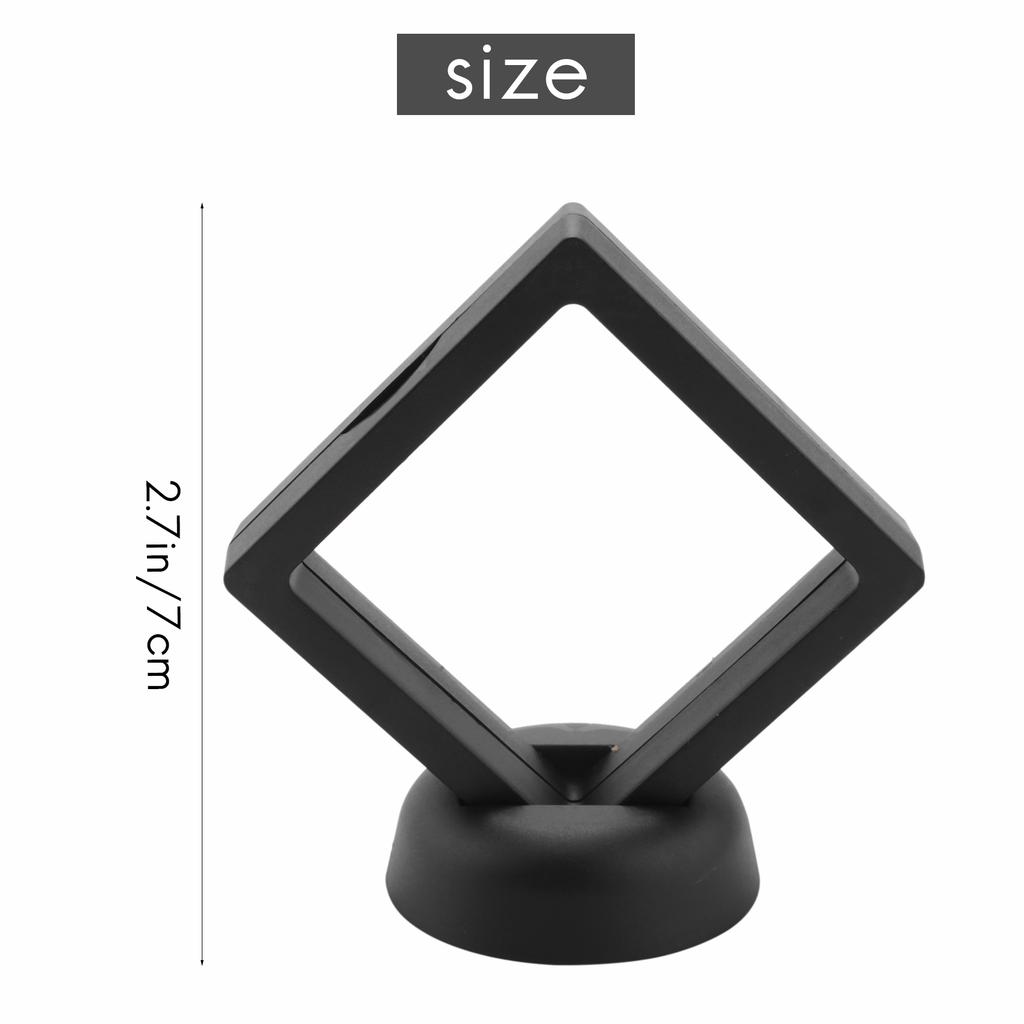 BHBL Coin Display Box - Set of 10 3D Floating Frame Display Holder with Stands for , AA Medallions, Jewelry, Black, 2.75 X 2.75
