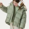 Winter Girls Middle and Older Children White Duck Down Warm Thickened Down Jacket