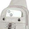 Women's Soft Leather Chest Bag Rivet Shoulder Crossbody Bag