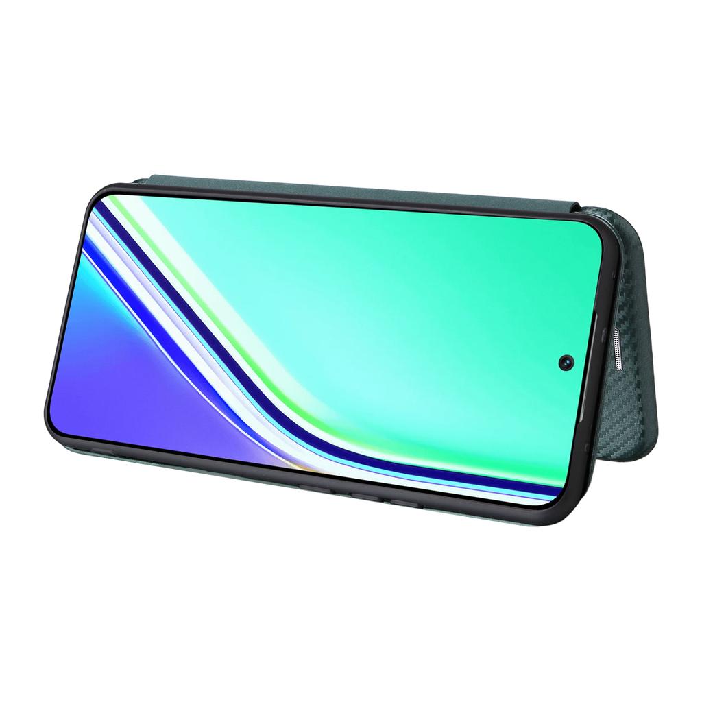 For Realme P3 Pro 5G Case Carbon Fiber Texture Drop-Proof PU Leather Phone Cover