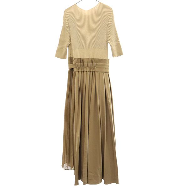 SNIDEL Short Sleeve One Piece 1 Ege Pleated Docking Knit Dress SWNO201055 Women Used