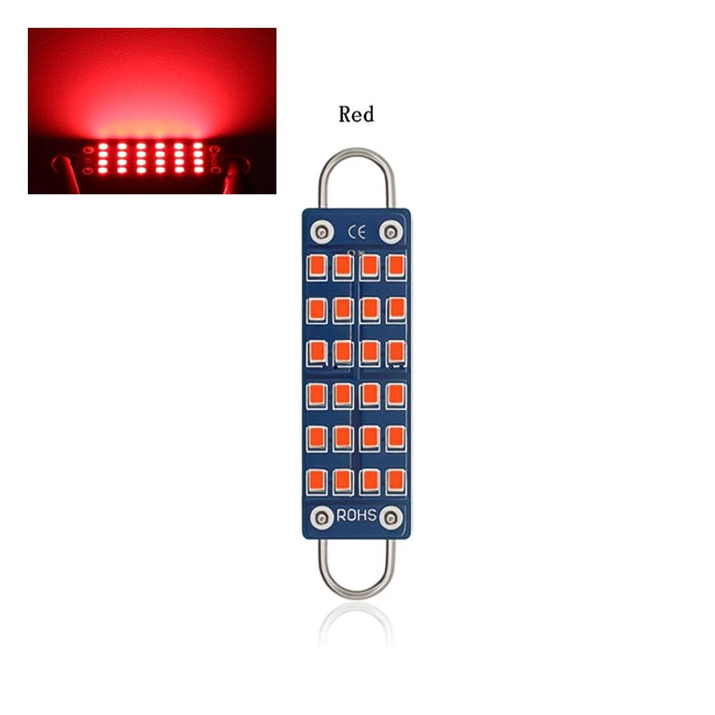 2Pcs Car W5W LED Canbus Bulbs 44mm Super Bright LED Lights 24SMD Reading Lamp Auto Interior Dome Light 240LM 12V Signal Lamp