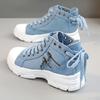 Fashion Canvas High-top Women Shoes 2025 Breathable Denim Sneakers Women Summer Thick Bottom Casual Shoes Size 44 Zapatillas De Mujer