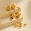 Matte Round Beads Ball Stud Earrings for Women, Stainless Steel Piercing Jewelry Hypoallergenic 6mm/8mm/10mm