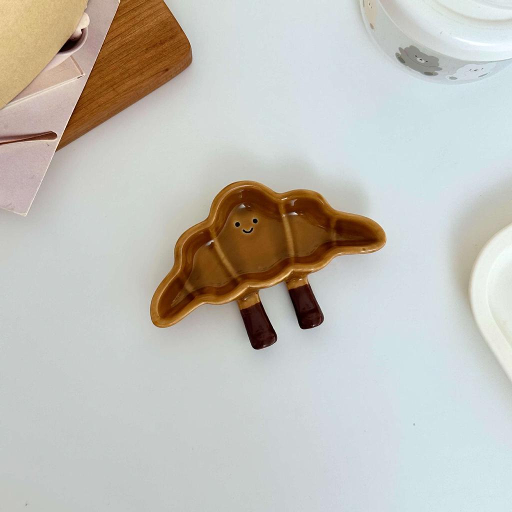 ins style cute bread ceramic taste plate underglaze color side dish plate hot pot seasoning plate soy sauce vinegar plate dipping plate