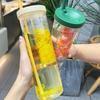 Plastic Water Bottle Portable With Straws Fruit Infuser Tea Juice Cup Fitness Sport Outdoor Travel Bottles Kettle Transparent