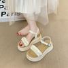 CRLAYDK Women's Sandals Platform Open Toe Height Increase Ladies Dressy Slippers Causal Buckle Straps Fashion Beach Slides