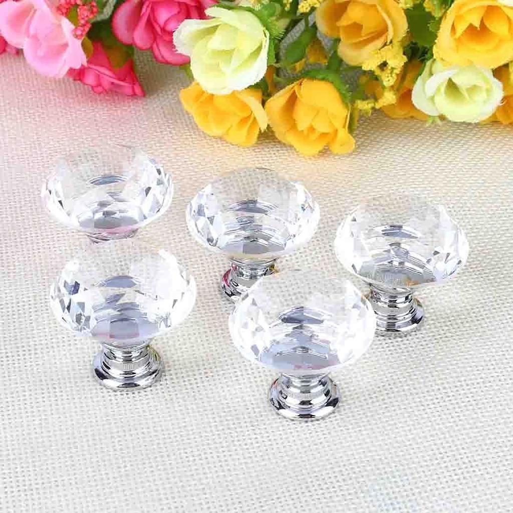 20X 30MM Crystal Cabinet Cupboard Closet Drawer Door Pulls Knobs Handle UZ