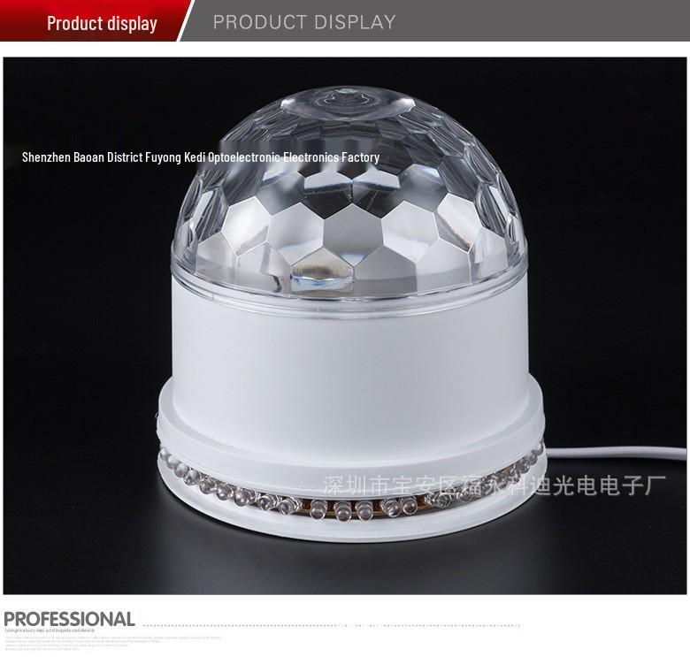 LED Crystal Magic Ball Light: 2-in-1 RGB Seven-Color Rotating Laser Stage Light