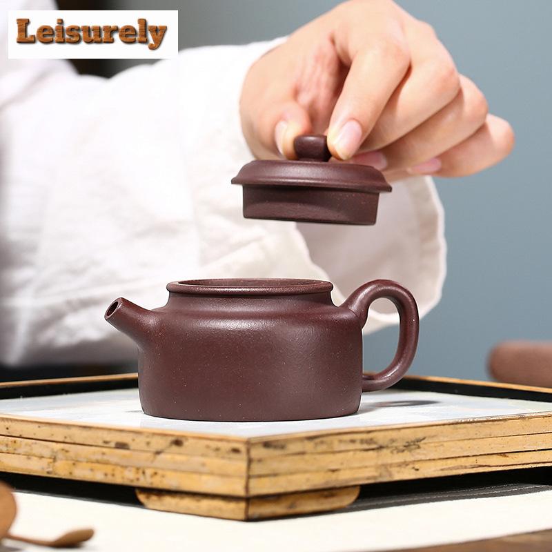 100ML Exquisite Yixing Purple Clay Teapots Handmade Pot Raw Ore Purple  Mud Kettle Chinese Zisha Tea Set Tea Items Accessories