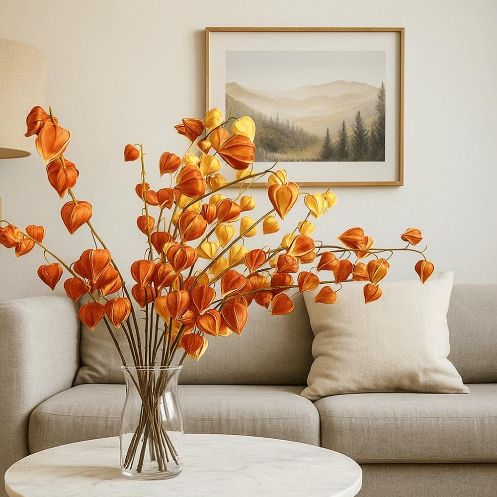 83cm Artificial Coco Pod Branches Real Touch Fake Plants Lantern Fruit Branch  Indoor Outdoor