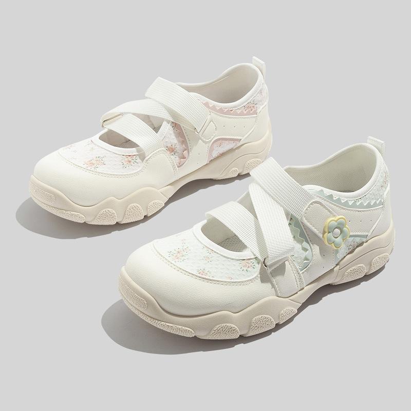 Fashion Shoes Women's Sneakers With Platform Woman-shoes Thick Sole Casual Roses Canvas Rubber Leisure Floral Hook & Loop Fabric Solid R