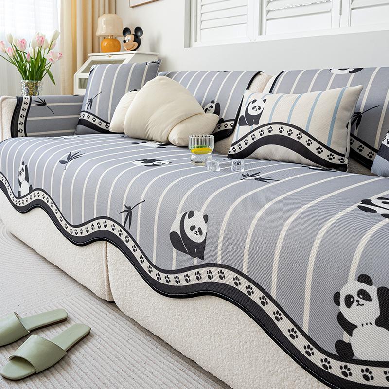 Summer ice silk sofa cushion special-shaped mat seat cushion non-slip 2025 new cool seat cushion high-end cover cloth