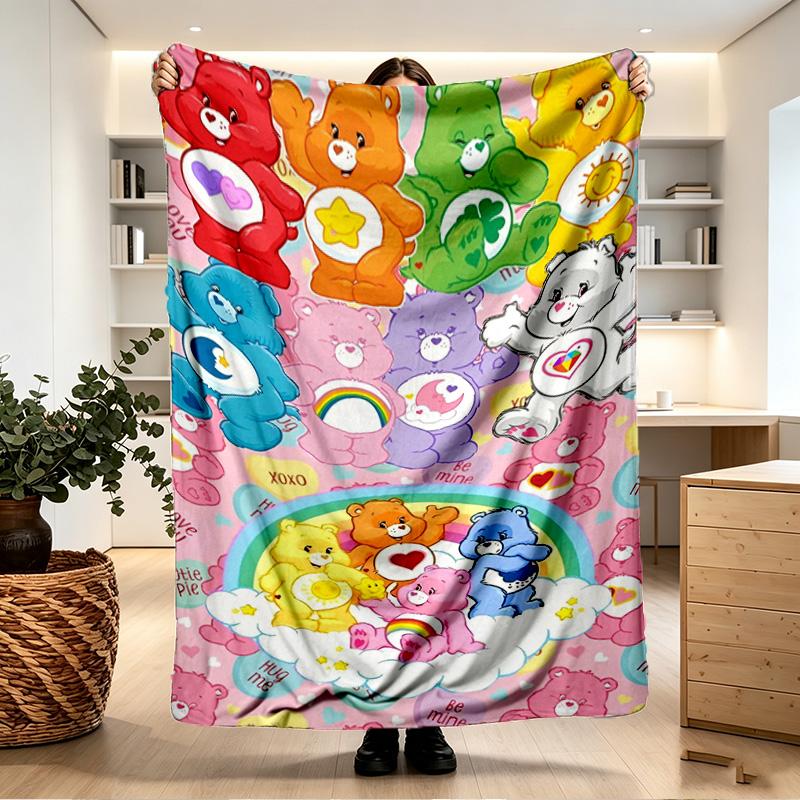 Care Bears Print Blanket - Soft & Comfortable, for Bedroom, Travel, Sofa, Home Decoration - Birthday Christmas Gift for Friend