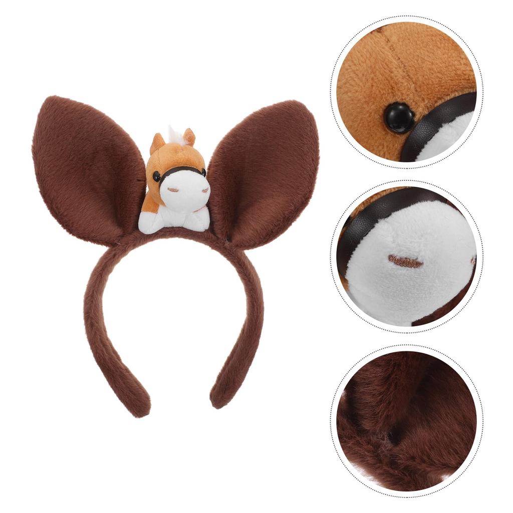Lurrose Horse Headband, 2026 Zodiac Year of the Horse, Plush Animal Ears, Cosplay Costume for Adults and Children, Perfect for New Year's Cards,