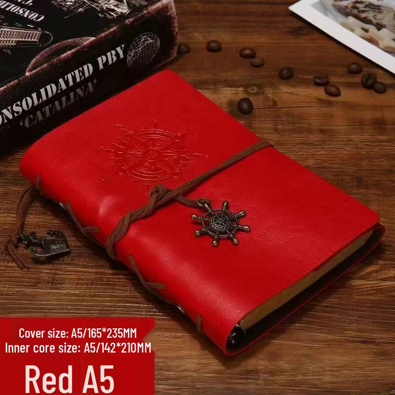 Vintage Pirate-Themed Loose-Leaf Journal - Kraft Paper & Doodle Diary