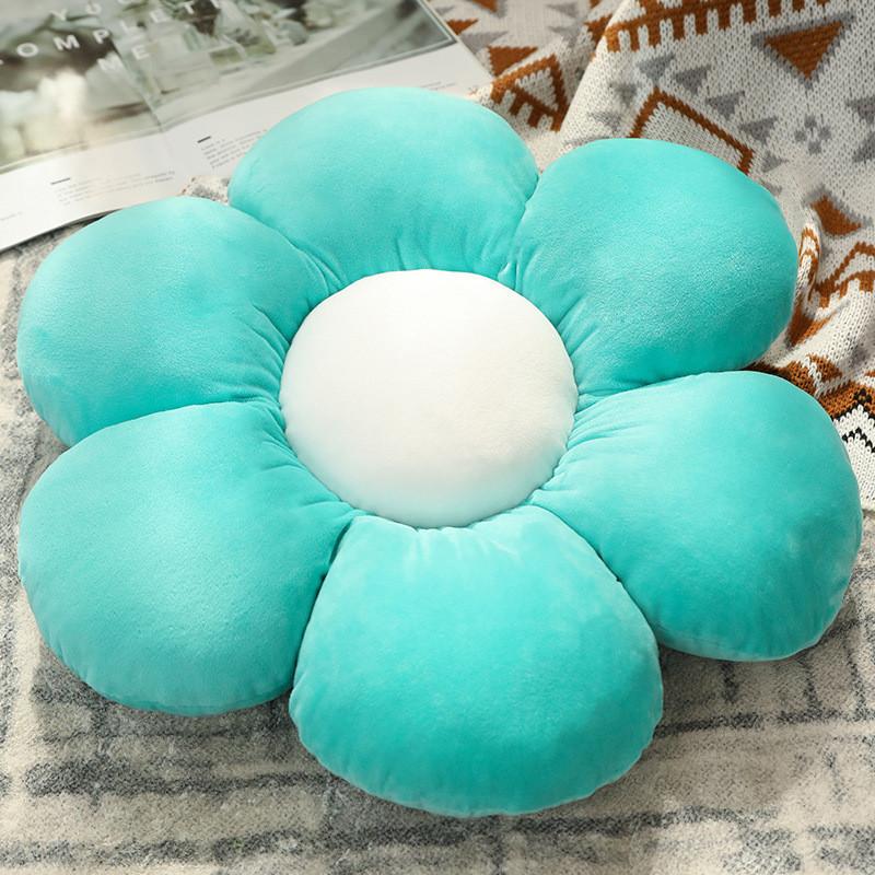 

Flower Colorful Mixed Cushion Plush Toy Cushion Girl Office Comfortable Mat Gift Blue,30cm
