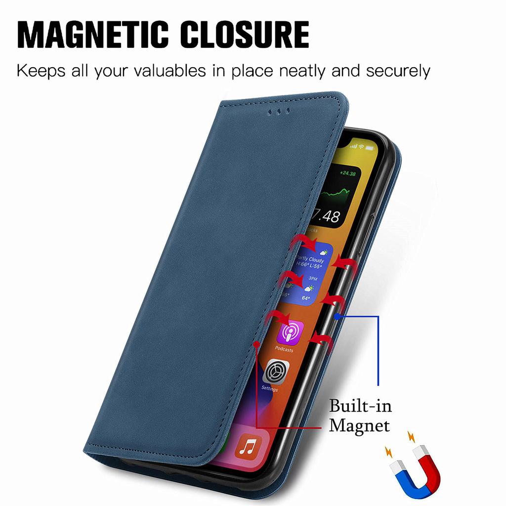 Pro Motorola Moto G45 5G/G34 5G Magnetické pouzdro PU kůže na dotek Peněženka Stojánek Kryt na telefon