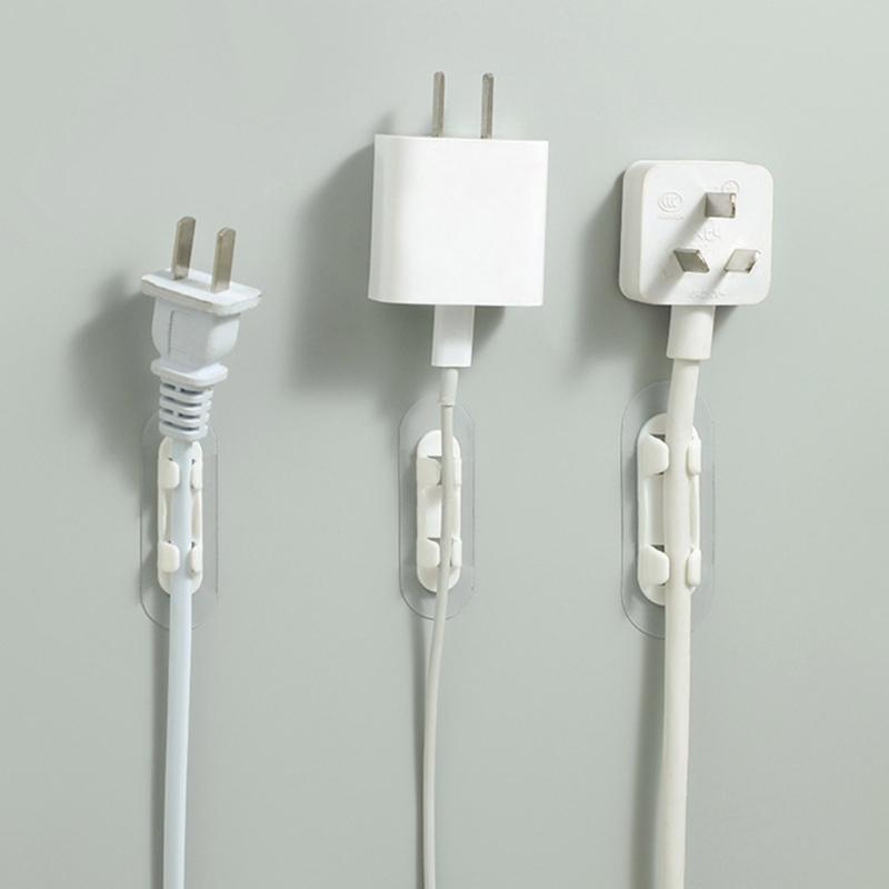 10pcs Cord Wire Organizer Cable Finishing Desktop Cable Holder Device Clipper for Bathroom Wall Door Tile Glass Fixing