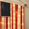 Cotton Blend Flag Wall Hanging Decorative American Banner with LED Lights Glow Vintage Style Polyester Decoration for Indoor Outdoor