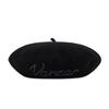 VARZAR Curvy Logo Wool Beret Black