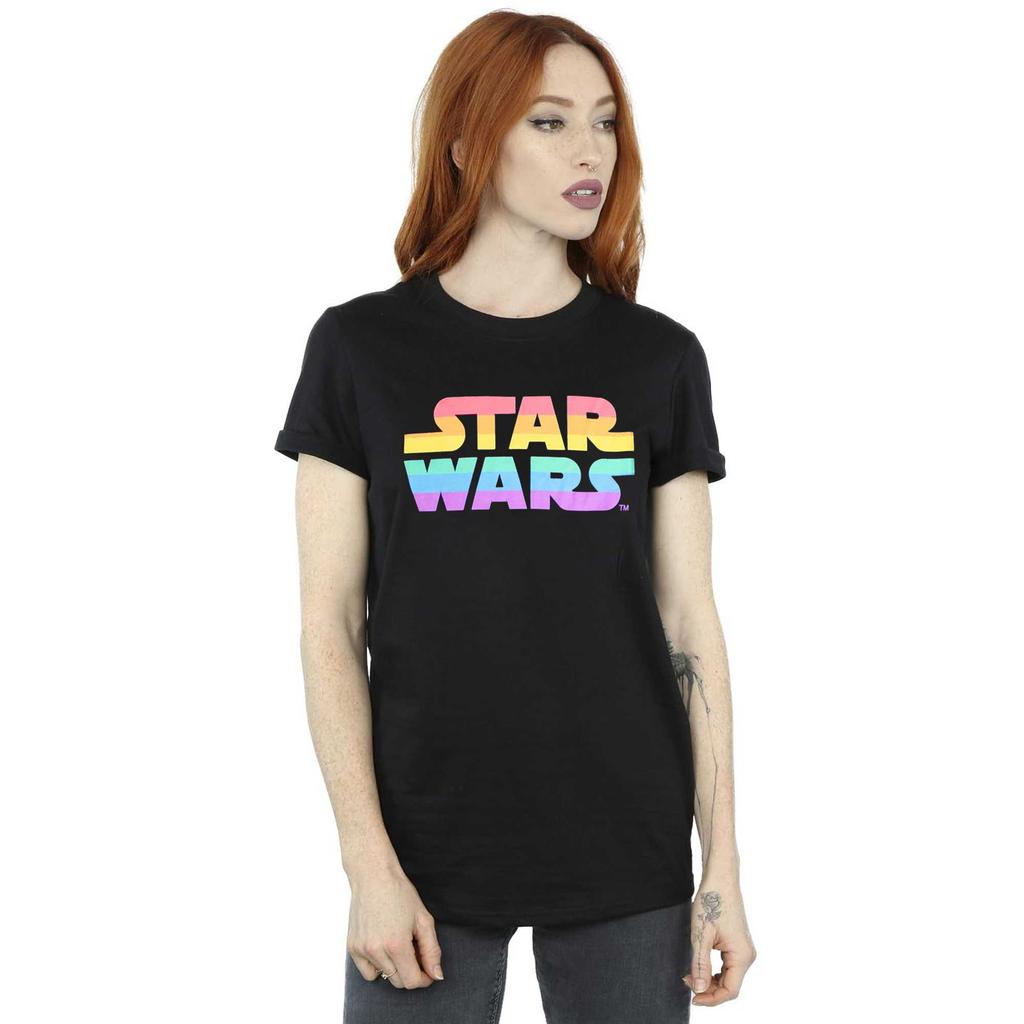 STAR WARS Unisex-Erwachsene Regenbogen-Logo-T-Shirt