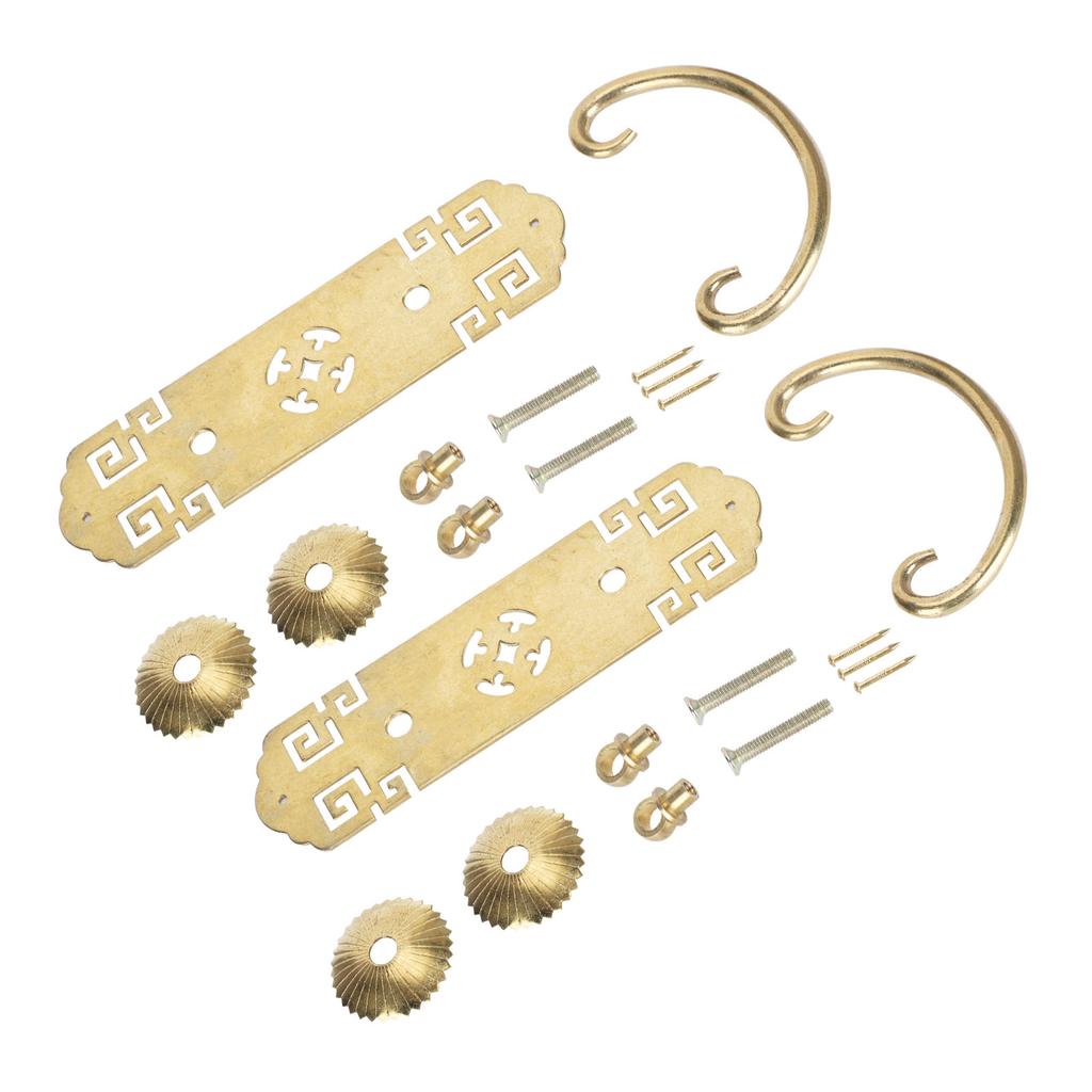 2 Sätze Griff im chinesischen Stil Antik Horizontaler Schubladen-Buchständer Kleiderschrank Schranktürgriff