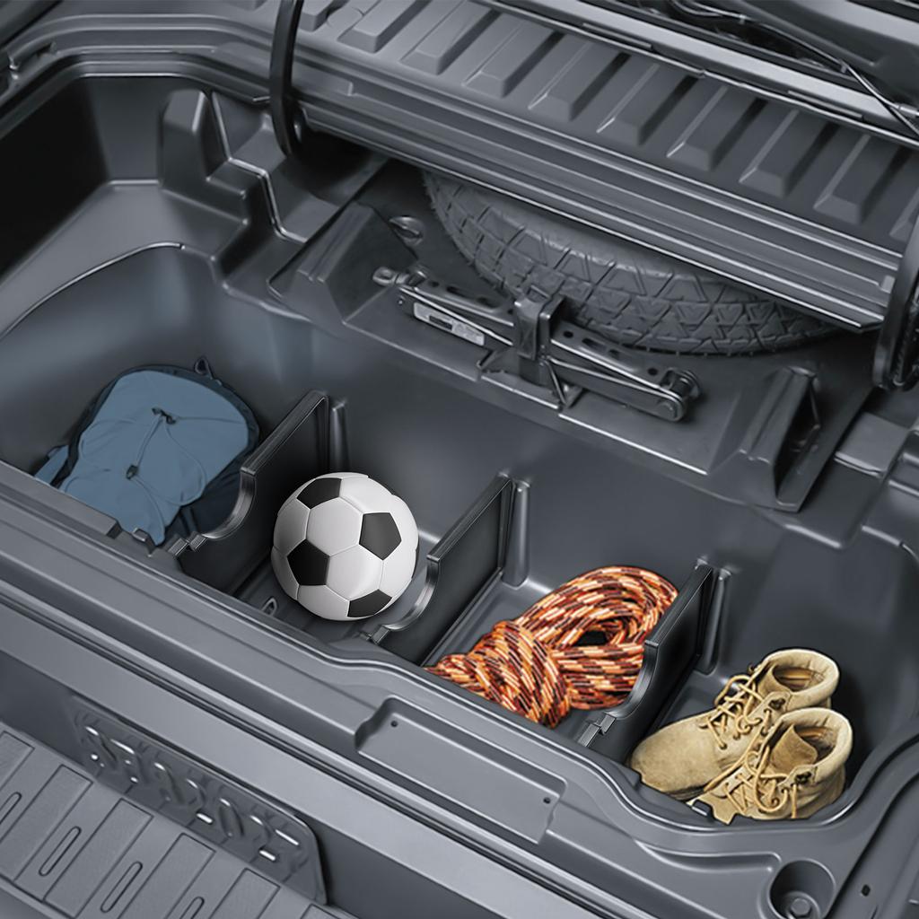 Trunk In-Bed Dividers for 2017-2025 Honda Ridgeline Storage Accessories Trunk Cargo Rear Storage Box Dividers Tray Car Organizer